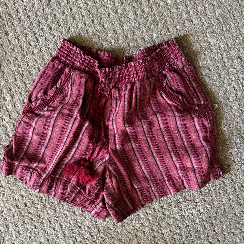 Red striped beachy shorts by Briggs